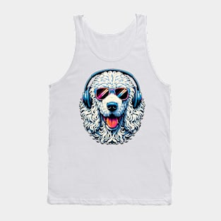 Komondor Smiling DJ with Headphones and Sunglasses Tank Top